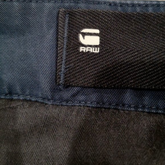G Star Raw Pants Mens Tapered Leg Navy Drawstring Ankle Articulated Knee 36/34 - Picture 8 of 15